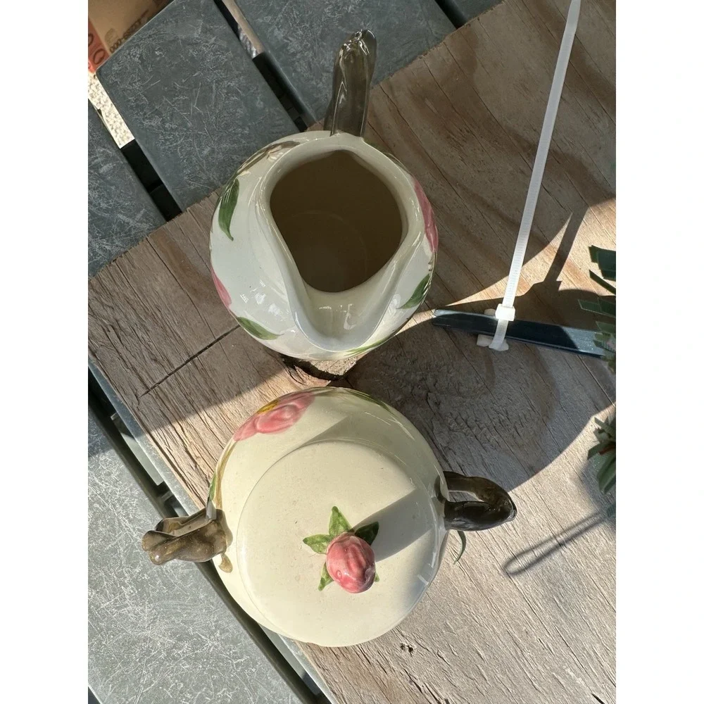 Franciscan Vintage Desert Rose Creamer and Sugar Bowl Set with Lid Flying F  **